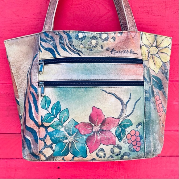 Vintage Anuschka hand painted leather shoulder bag - Picture 16 of 16
